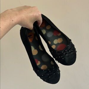 Rocket Dog Black Flats with Studded Detail